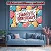 2D flat design, 1 piece packaging, includes a birthday celebration balloon, designed as a photo background decoration.