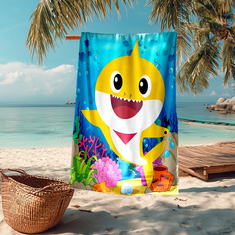 Ultra-Soft Beach Towel with Shark Theme,Ideal for Pool - Camping, Diving - Perfect Travel Essential, Vibrant Beach Towel.