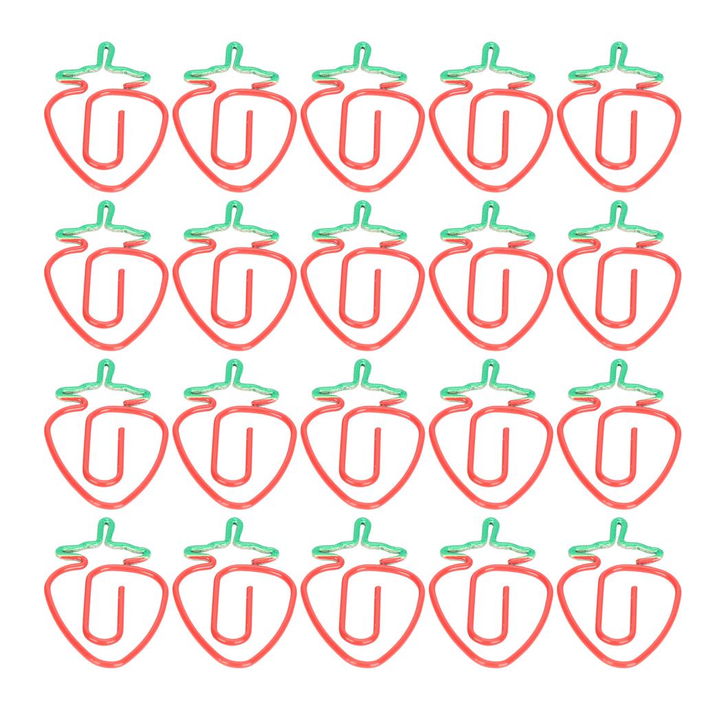 20Pcs Paper Clips 2‑Color Fruit Shaped Bookmarks Planner Clip Pin Office Supplies School Gifts