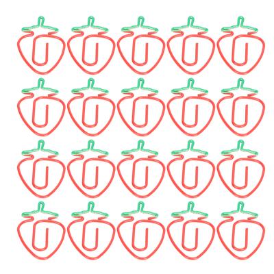 20Pcs Paper Clips 2‑Color Fruit Shaped Bookmarks Planner Clip Pin Office Supplies School Gifts