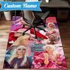 Custom Name Bold Fashion Lady-Gaga Rug Game Carpet, Floor Mat for Bedroom Living Room Entryway Rug, Home Decor Idea Gift for Christmas birthday