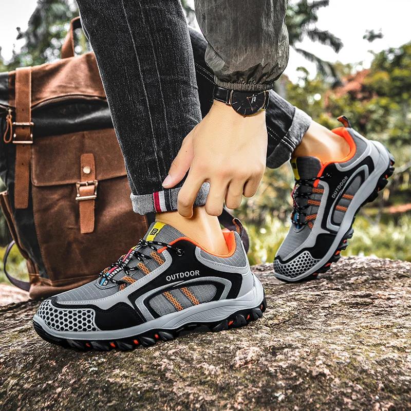Herren Atmungsaktive Wanderschuhe Outdoor Trail Trainer Schnürschuhe Kletterschuhe Rutschfeste Trekkingsneaker Jagd Taktische Stiefel