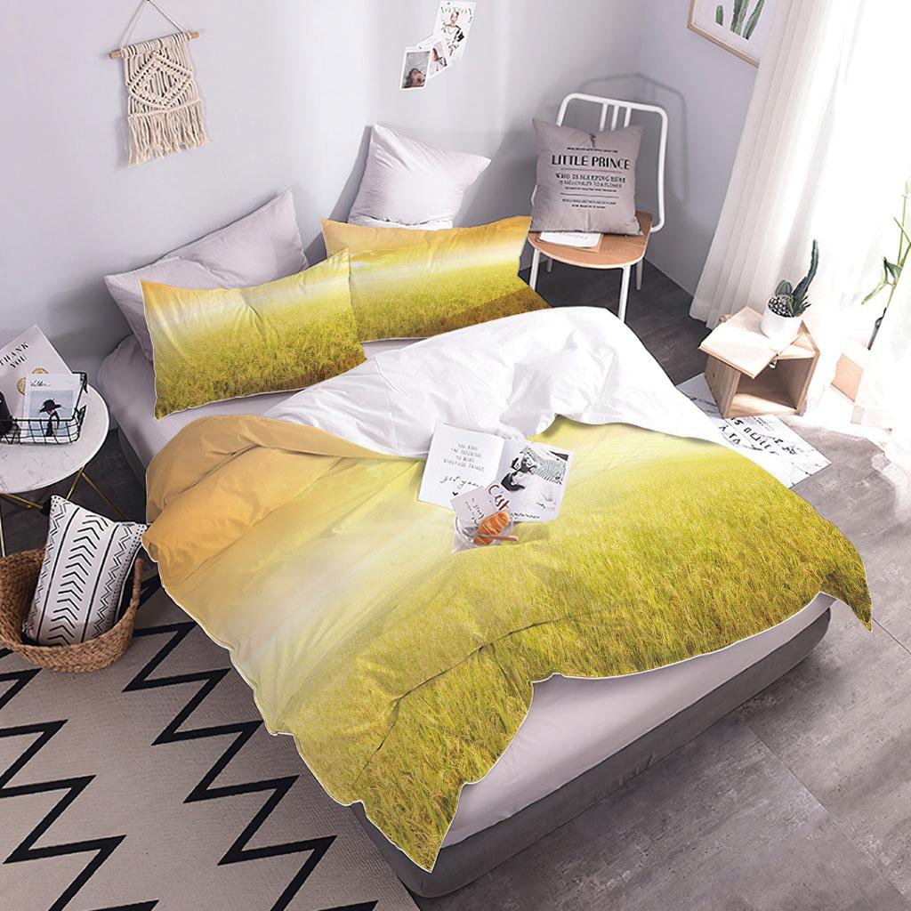 3D Golden Wheat Field Landscape Duvet Cover Collection Single Twin Double Queen King Size With Bed Linen Collection Quilt Cover Pillowcase