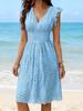 2026 Elegant V-neck Sleeveless Summer Dress for Women - European & American Style Vacation Wear