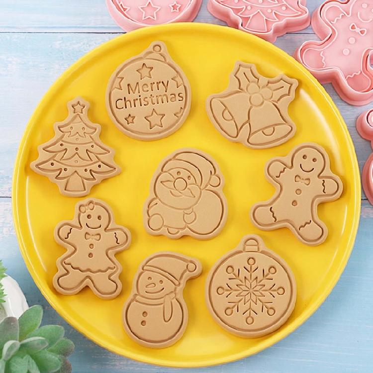 Cookie Cutter 3D Biscuit Mold Plastic Baking Cookie Stamp Cookie Decorating Tool