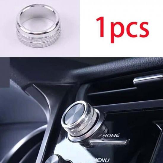 Center Console Volume Button Cover Silver Alloy For Toyota Camry 2018- 1PCS