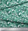 Soimoi Japan Crepe Satin Fabric Waves Shirting Decor Fabric Printed Metre 42 Inch