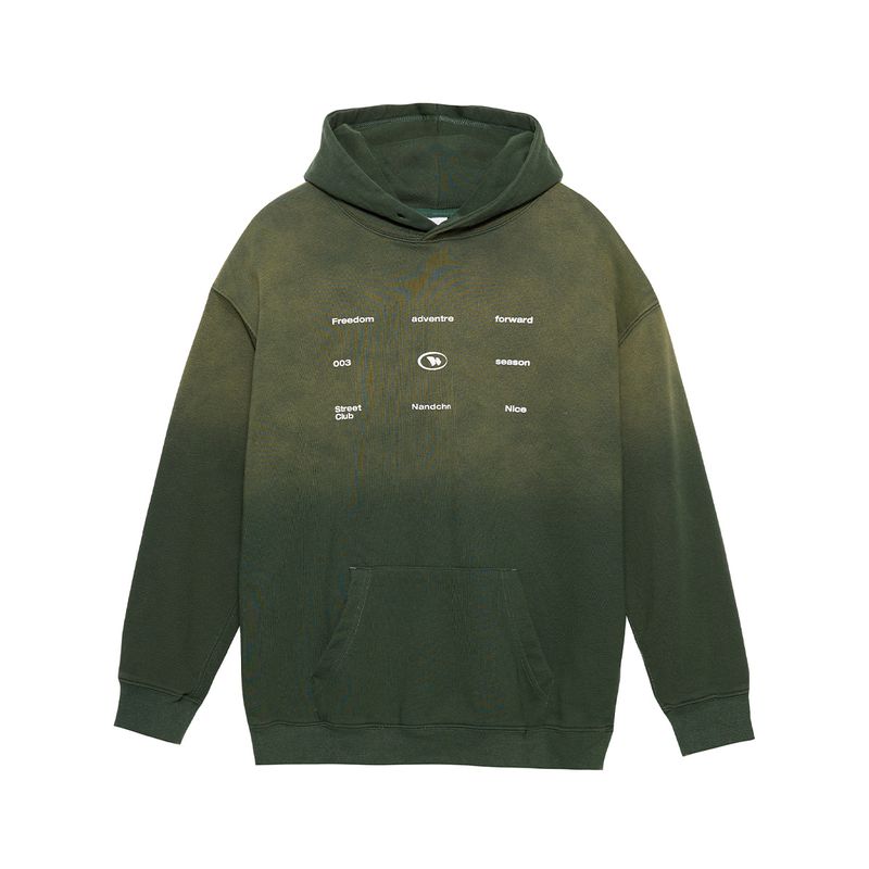 

Men s Spring New Gradient Hooded Sweatshirt, Boys American High Street Retro Letter Print Casual Hoodie Jacket Dark green XL
