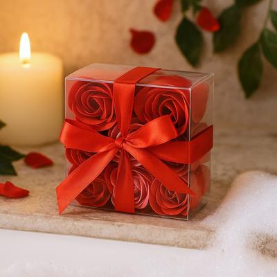 2x Soap Flowers Set of 9, Red Roses