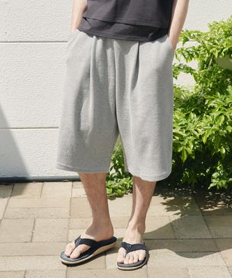 XERO Waffle Deep One-Tuck Sweat Shorts [Melange Grey]