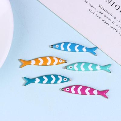 10 Stück 40x8mm Edelstahl Emaille Fisch Anhänger DIY Schmuckherstellung Zubehör für Halskette Ohrringe Armbänder