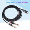 Cablu Audio Placat cu Aur Sunet Clar Tip Cablu Împletit Adaptor Y Splitter Cablu Adaptor Cablu Splitter Y cu Mufă Jack Mono Dublă 6.35mm Male Tip-C pentru Mixer