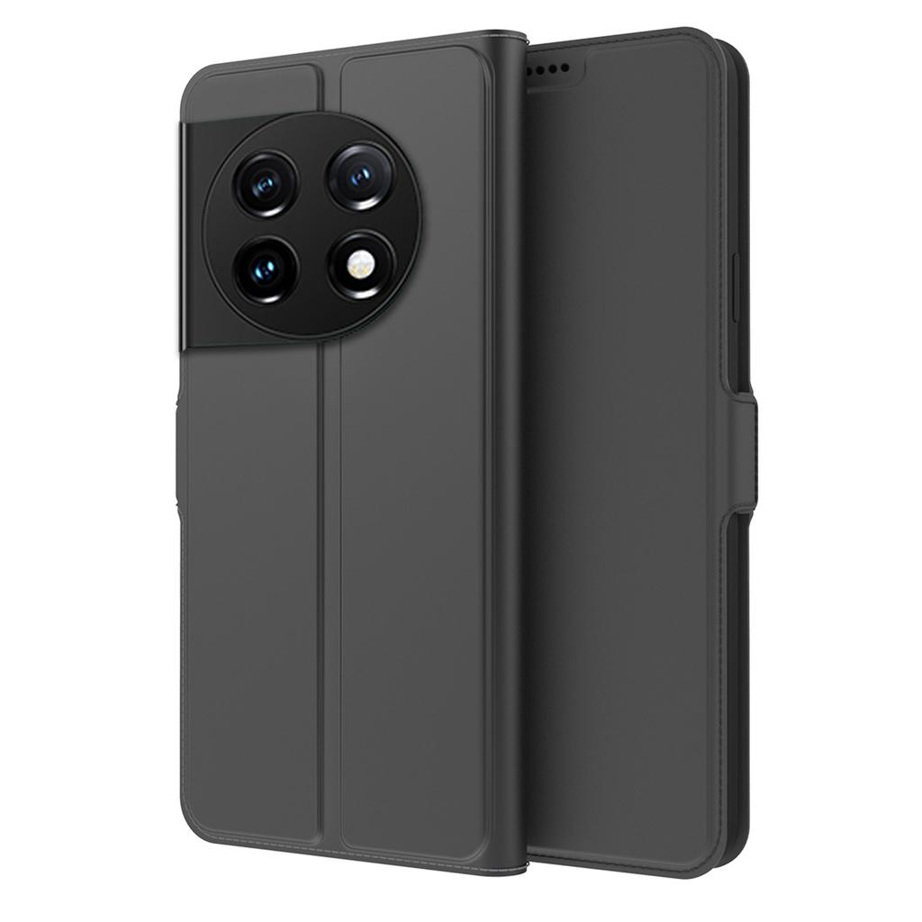 For OnePlus 11 5G Flip Folio Phone Cover Stand Card Holder PU Leather+Inner TPU Protective Magnetic Phone Case