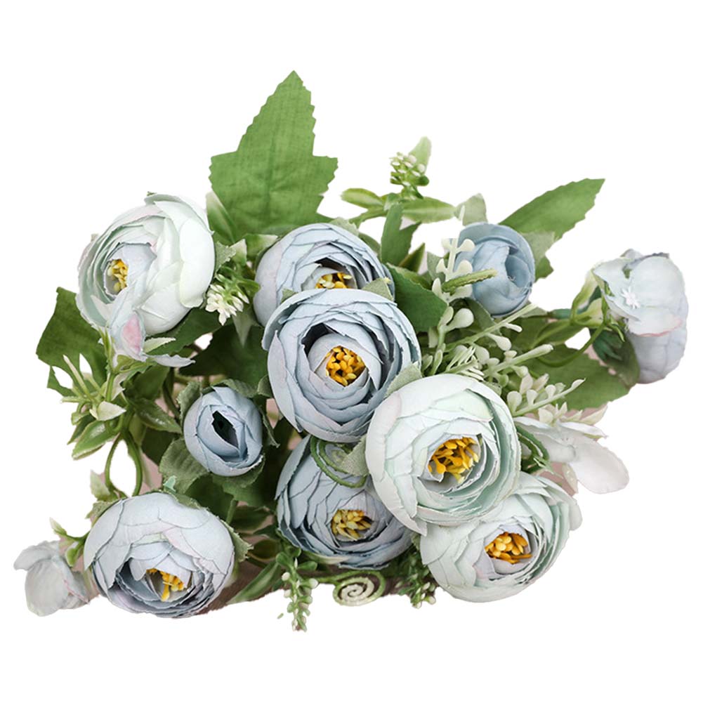 10 Heads Artificial Flowers Fake Silk Tea Roses Fake Flowers Bride Bouquet Home Party Wedding Decor 30Cm Flowers Arrangement