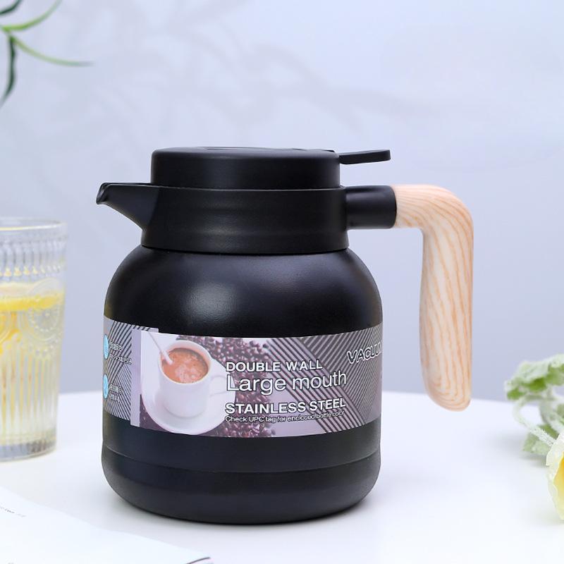 Isolasjonskanne Braisert tekanne Stor kapasitet Kaffekanne Kontor Husholdning 304 Rustfritt stål Vakuum Braisert Hvit tekjele