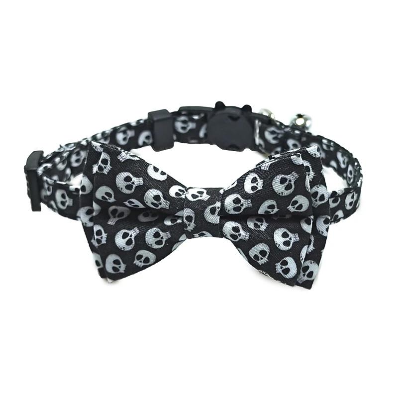 

Puppy Kitten Breakaway Necklace Halloween Adjustable Safety Buckle Strap Cute Bow Tie Cats Collar With Bell Dogs Accessories