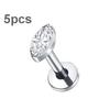 5Pcs/lot Titanium CZ Ear Stud Tragus Cartilage Earrings for Women Labret Lip Lobe Ring Helix Daith Piercing Body Jewelry