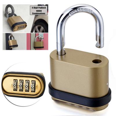 Cadenas à combinaison à 4 chiffres en laiton avec mot de passe numérique résistant aux intempéries antirouille antivol entrepôt serrure spéciale porte de camion