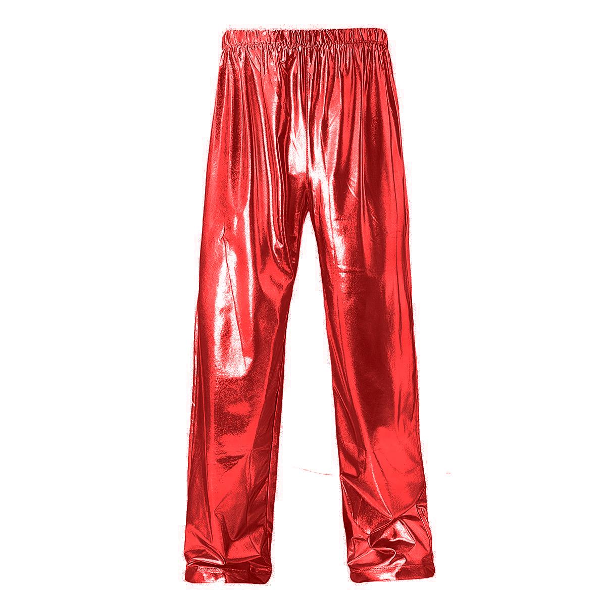 

2024 Men s Metallic Shiny Jogging Pants - European Size, Casual Loose Fit S красный