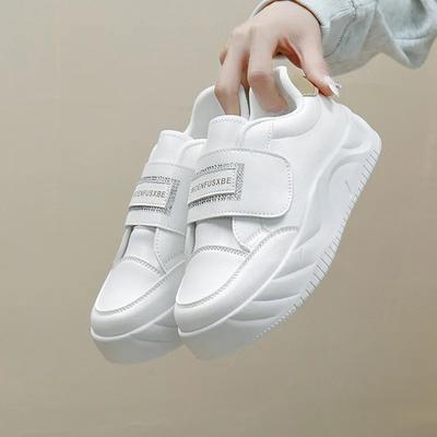 Leather Platform Sneakers Women Designer Hook & Loop Vulcanized Shoes Summer Skate Shoes Ladies Casual Sports De Mujer