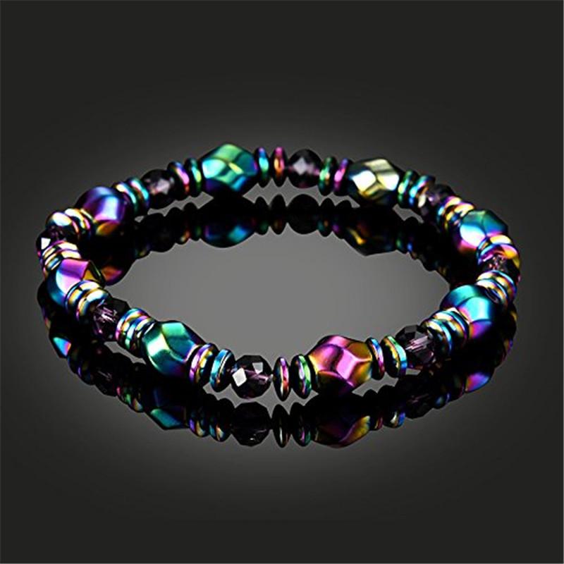 Colorful Handmade Woven Magnetic Hematite Gemstone Bracelet