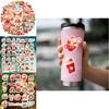 Original 50 Christmas Party Stickers Cute Cartoon Designs Colorful Waterproof Adhesive