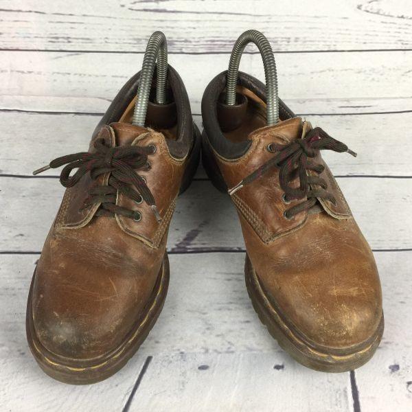 Vintage 80s-90s Rare Made in England Dr. Martens Low Cut Boots Size 24.5cm Brown Bouncing Sole(USED)