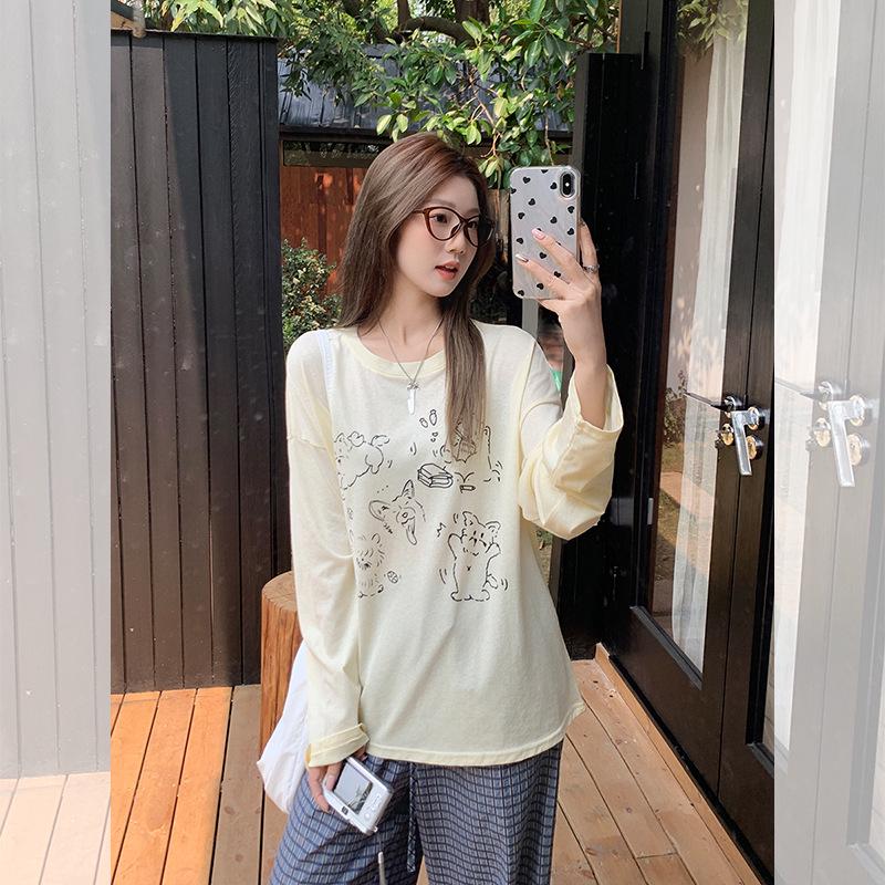 

Женская футболка с длинным рукавом и принтом желтого щенка - Легкая, Свободного кроя, Солнцезащитная накидка XL