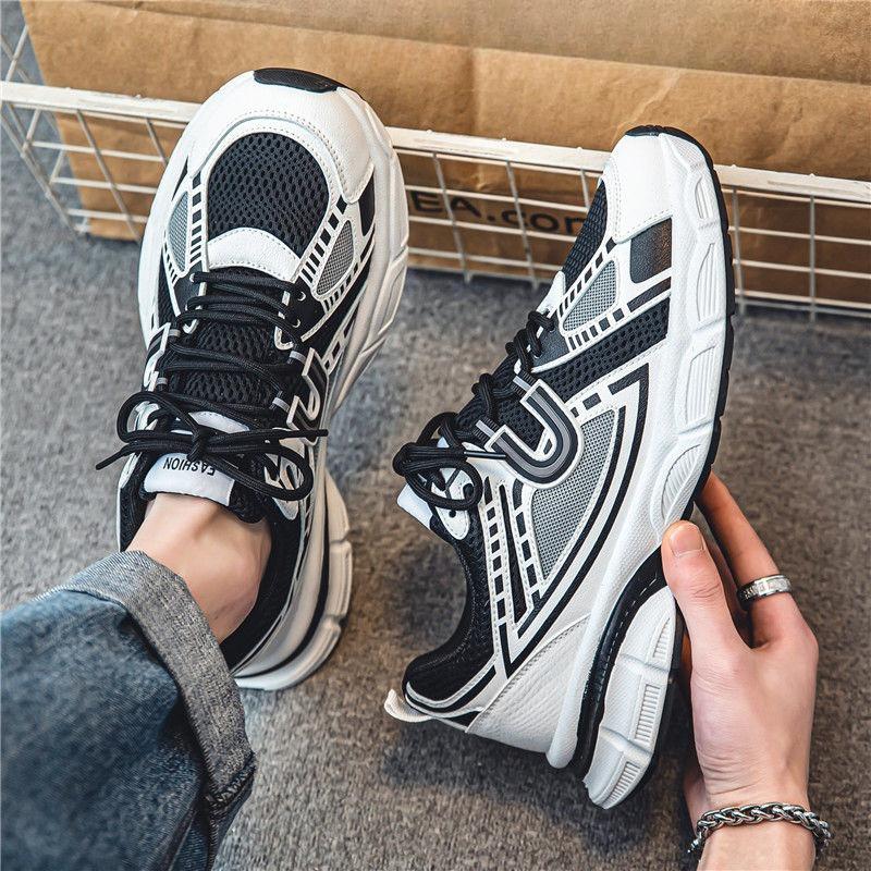 Mesh Upper Breathable Running Thick Platform Male Sports Shoes Low Price Athletic Simple Outdoor Jump Gym Men's Casual Sneakers