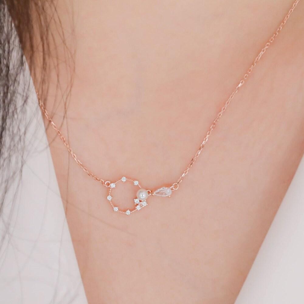 [Handmade+][Shine] Tristin 925 Silver Necklace Rose Gold