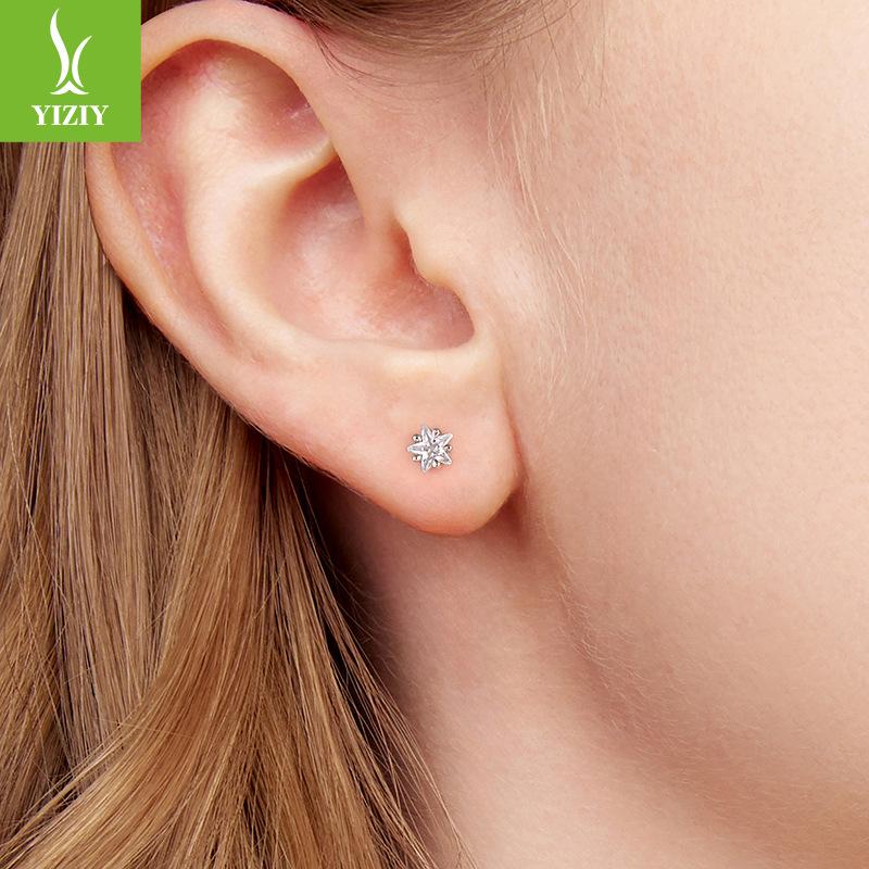 Exquisite Star Small Stud Earrings Women'S Classic Versatile S925 Sterling Silver Star Stud Earrings