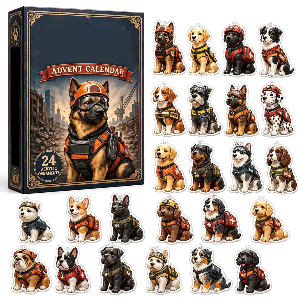 2D Flat Acrylic Search and Dog Charm