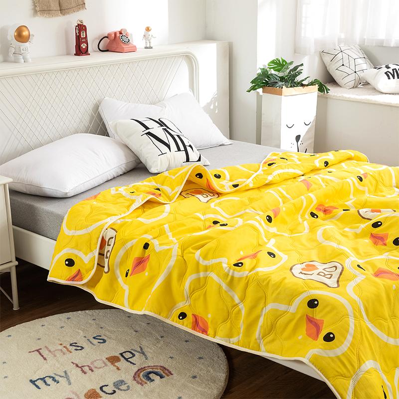 Cute Rubber Duck Summer Quilt Cartoon Ducks Gifts Bedspread Thin Comforter All-Season Quilted Air Conditioner Quilts For Bedroom