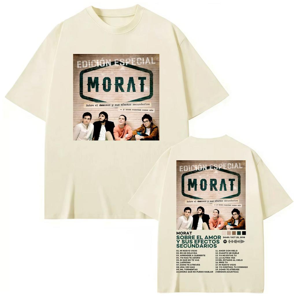 Colombia Band Morat Album Double Sided Graphic T Shirts Fashion Hip Hop Short Sleeve T-shirt Men Women Cotton T-shirts