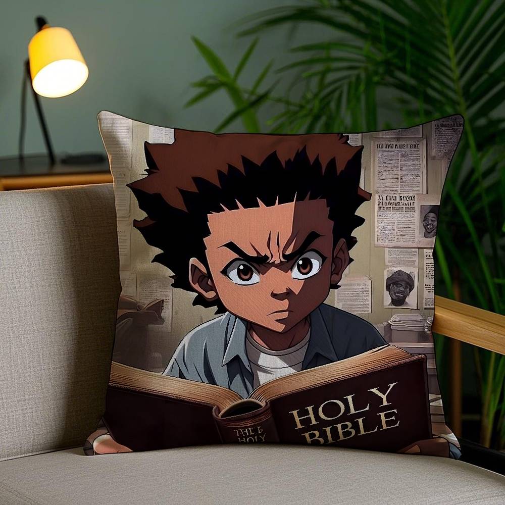 Cartoon A-Boondocks Retro Pillow Case Office Sofa Dorm Chair Back Short Plush Double-sided Printing Home  Cushion Cover
