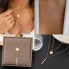Geometric Double Layer Pendant Necklace For Women With Silver Plated Zinc Alloy Chain
