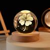 3D Art Nebula Laser Carving Solar System Moon Planet Nights Lamp LED Glowing Crystal Glass Globe Ball Wood Base Night Light