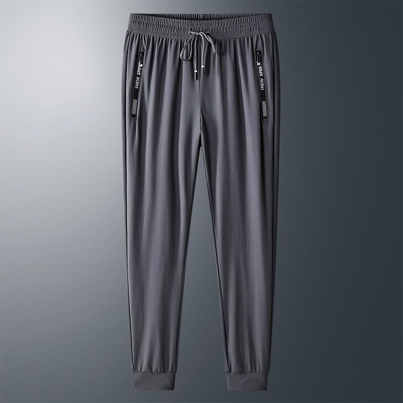 Men s 2023 Summer Quick-Dry Ice Silk Drawstring Sports Pants 3XL