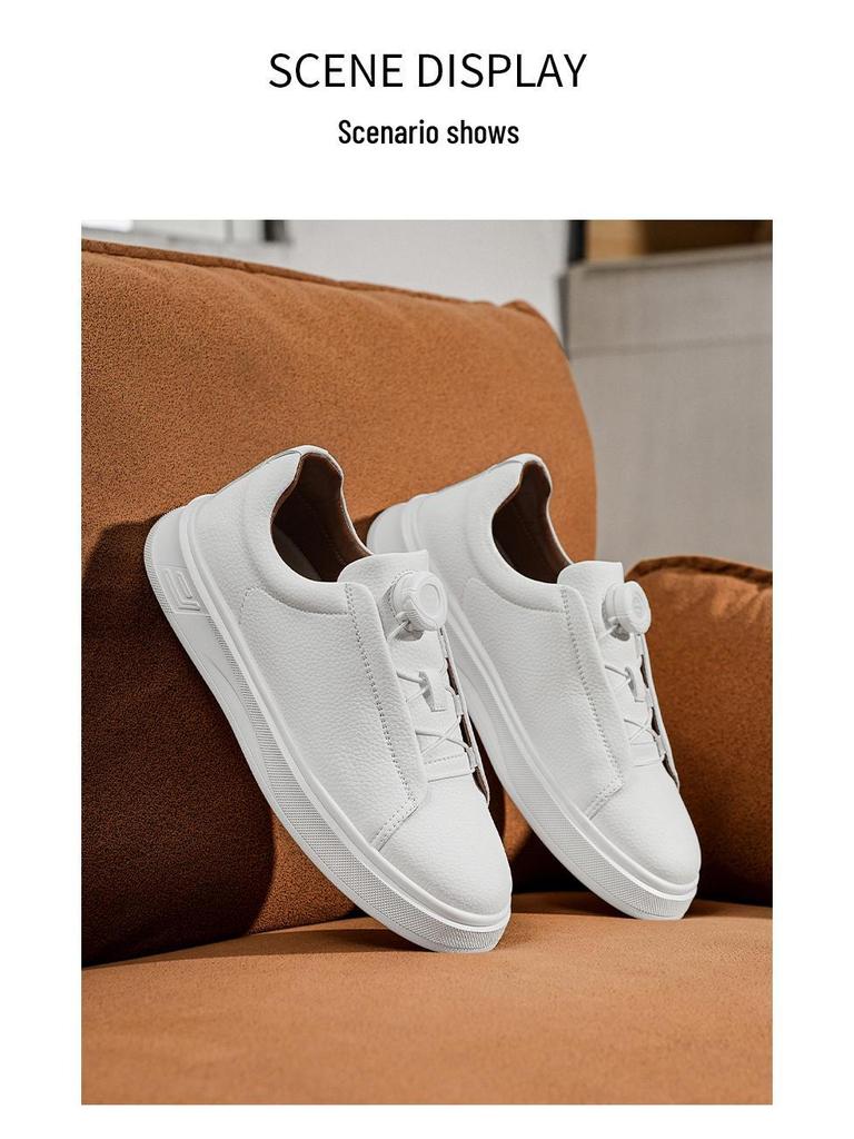 Cardile Crocodile Men's Autumn Skate Shoes: Comfortable, Thick-Soled, Slip-On Leather Casuals