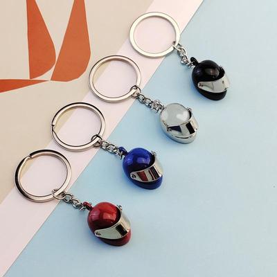 Men's Motorcycle Helmet Metal Keychain for Racing Events - Customizable Small Gift
