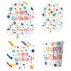 Colored Polka Dots, Birthday Party Decorations, Disposable Colored Balloons, Paper Cups, Paper Plates, Holiday Decorations