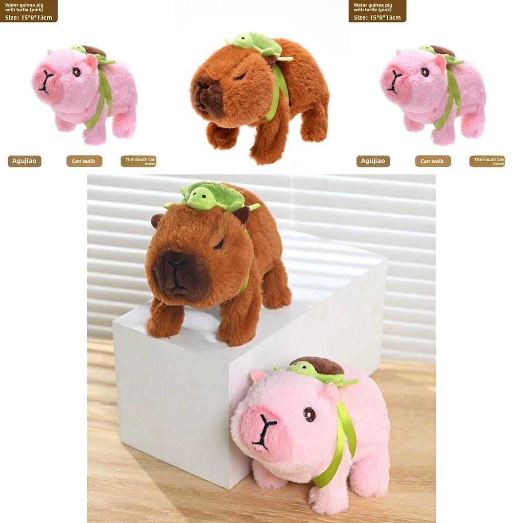 Cute Capybara Plush Toy With Walking Sound Features For Kids Playing And Gift Giving