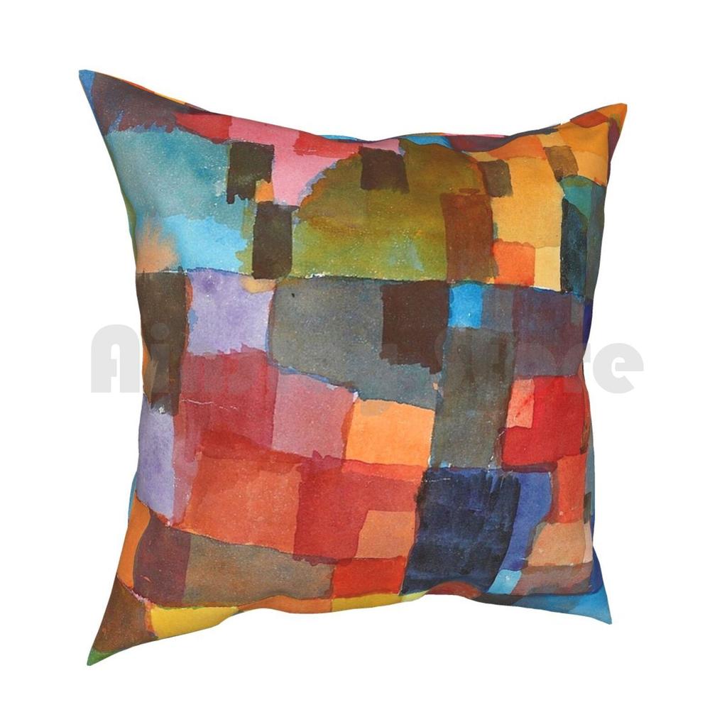 Paul Klee Raumarchitekturen Pillow Case Printed Home Soft DIY Pillow Cover German Germany Oil Fine Abstract Lines