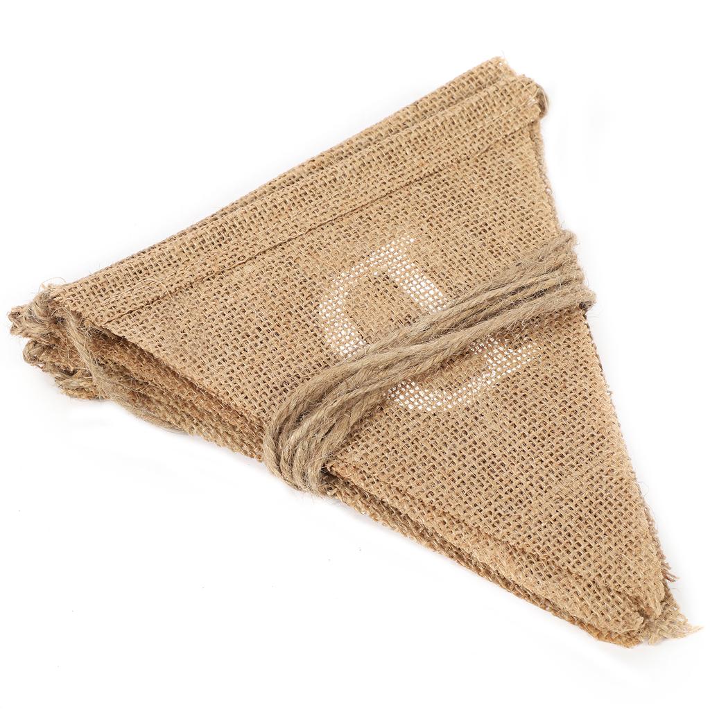 Jute Vimpelflagg Just Married Alla hjärtans dag Bröllopsfest Hängande Banner DIY Fotorekvisita