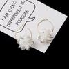 Three-Dimensional Floral Pearl Earrings: Elegant, Versatile Hoops for a Chic, Feminine Look