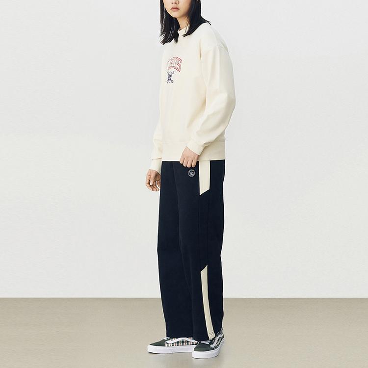 Vans Letter Skull Embroidered Crewneck Sweatshirt Men Sweatshirt Off-White VN0A4UTUZ6K