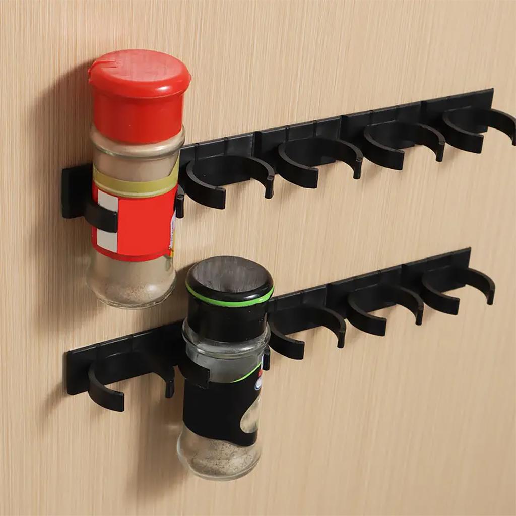 1pc-20/4 Rows,wall Mounted Space Saving Seasoning Cans and Bottle Holders,non Perforated Hanging Seasoningbottle Classification