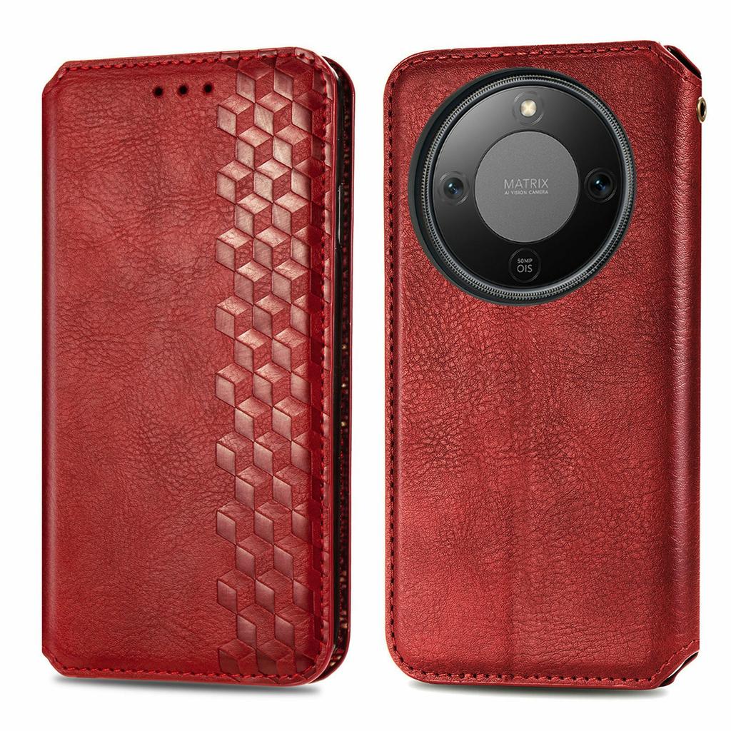 For Honor X70 Pro 5G Case Rhombus Imprint PU Leather Wallet Phone Cover