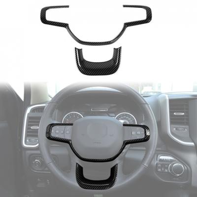 Carbon Fiber Steering Wheel Cover Trim Decoration for Dodge Ram 1500 2018-