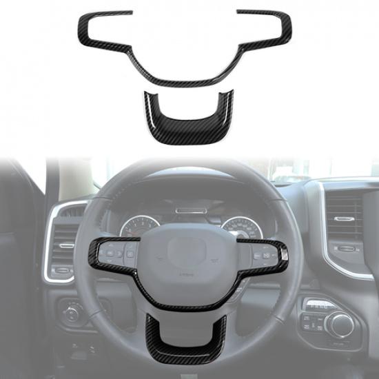 Steering Wheel Decor Cover Trim Frame for Dodge Ram 1500 2018- Accessories